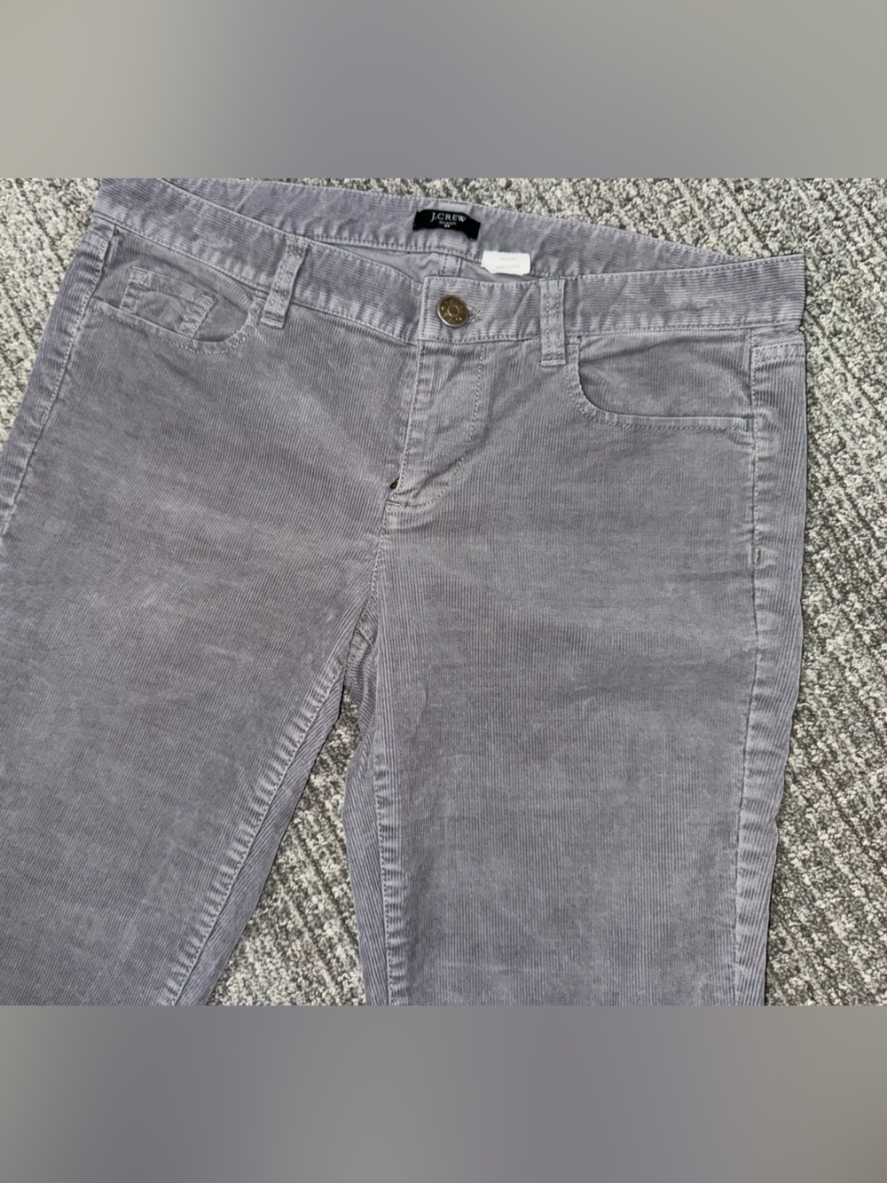 J. Crew Women's Light Gray Corduroy Straight-Leg Jeans